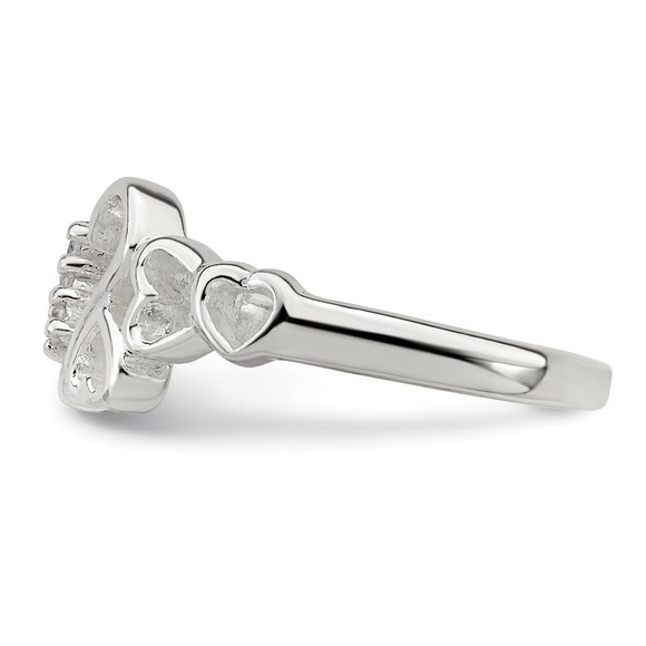 925 Sterling Silver CZ (Cubic Zirconia) Heart Ring - Picture 3 of 6
